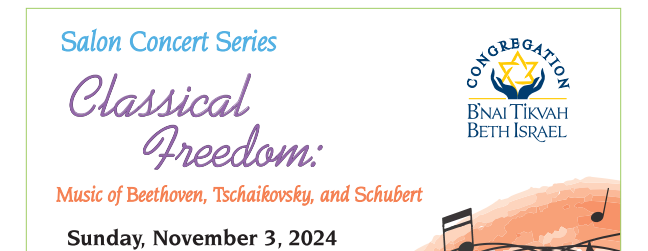 November 3, 2024 Salon Concert - See Flyer Below